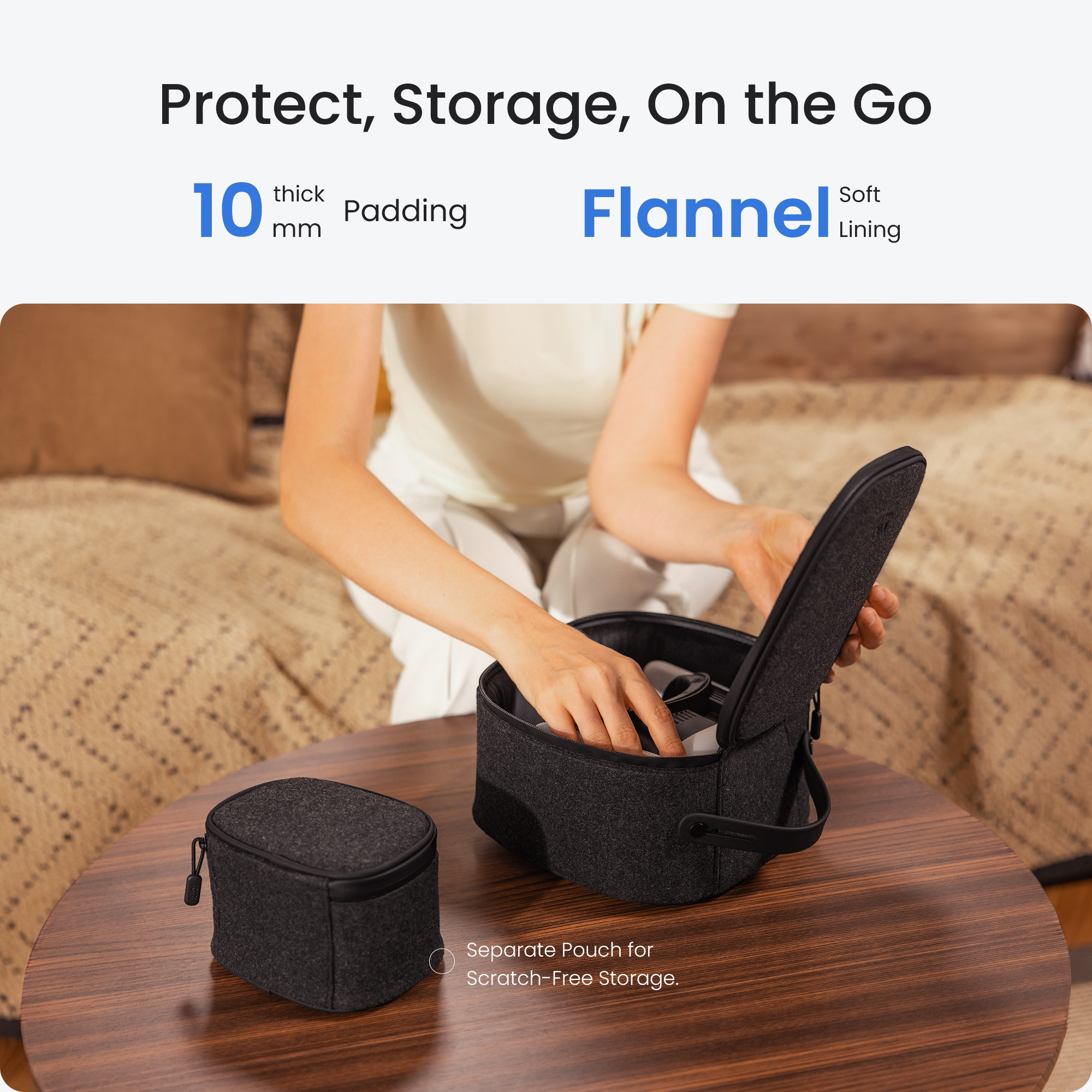 Protect, Storage, On the Go  10 thick mm Padding  Flannel Soft Lining