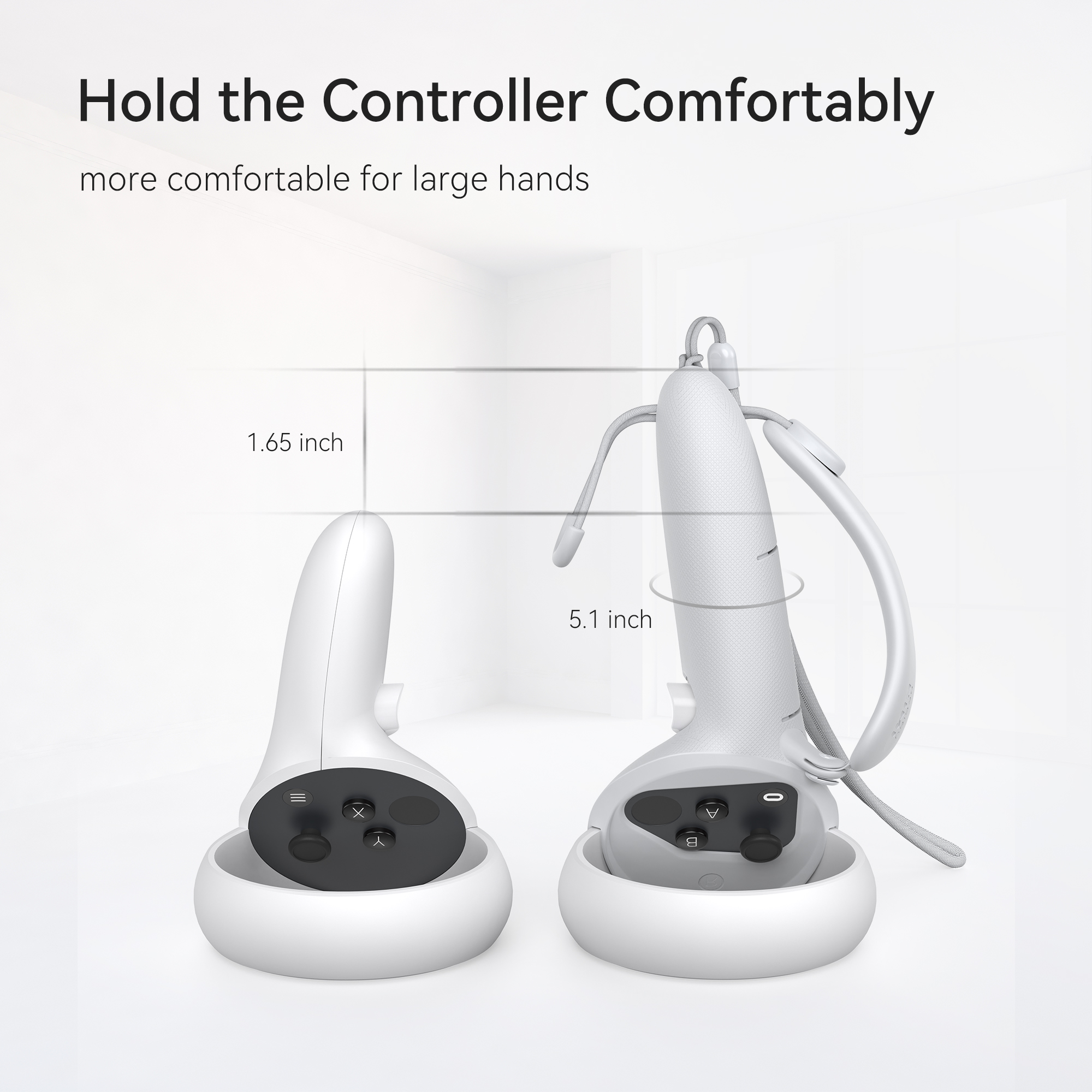 Hold the Controller Comfortably  more comfortable for large hands  1.65 inch  5.1 inch 