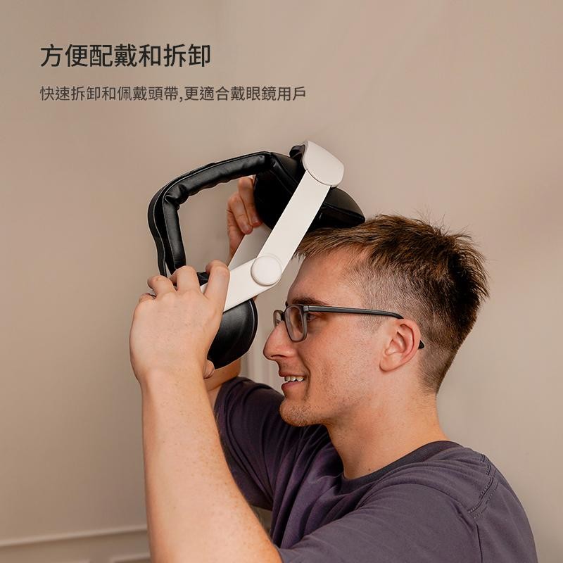 方便配戴和拆卸 快速拆卸和佩戴頭帶,更適合戴眼鏡用戶