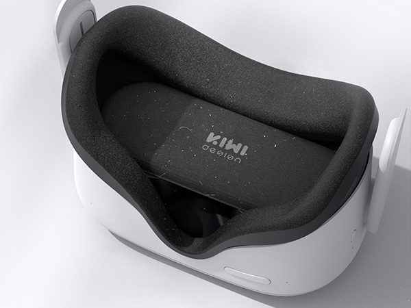 A black remote control with the Kiwi logo in a white circular slot.