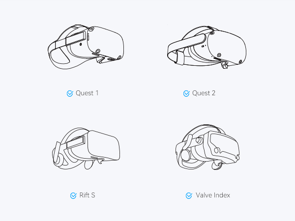 Compatible with Multiple Headsets  Quest 1  Quest 2  Rift S  Valve Index